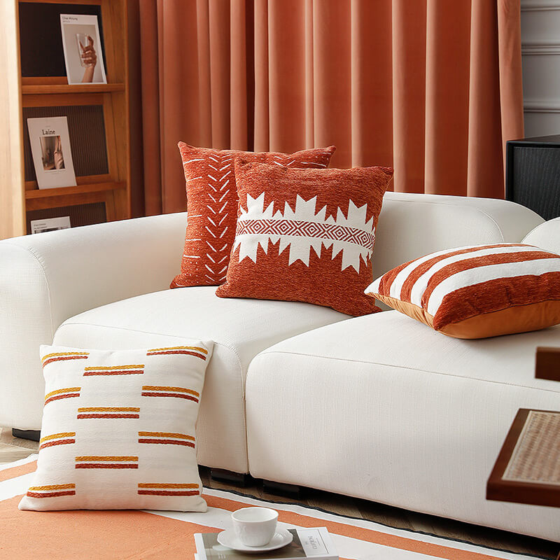 Housse de coussin à motif géométrique Lighteme