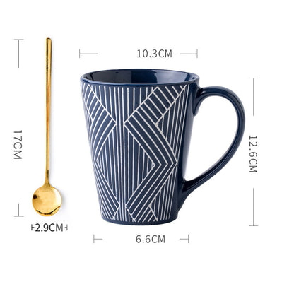 Lighteme Keramiktasse mit geometrischem Muster