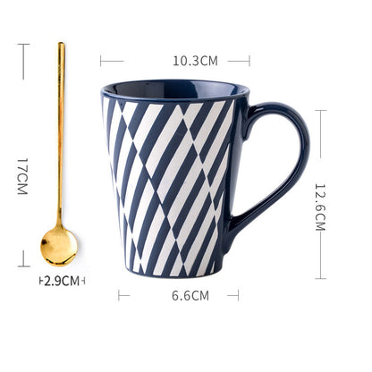 Lighteme Keramiktasse mit geometrischem Muster
