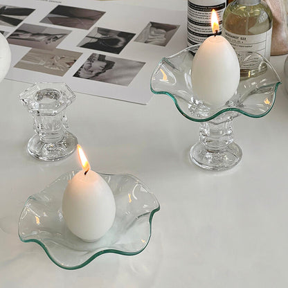 Lighteme Kerzenhalter „Wellen“ aus Glas
