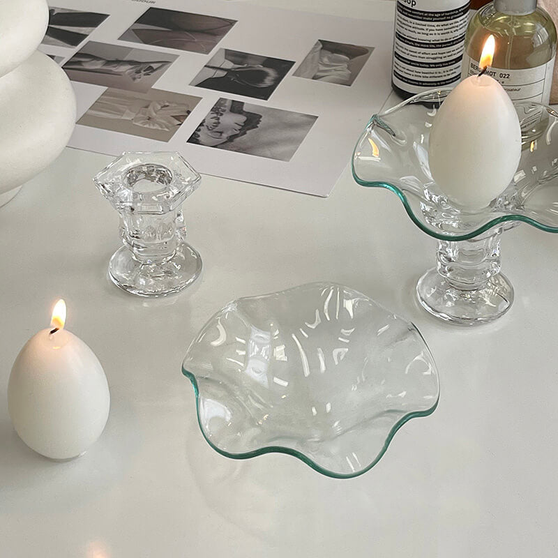 Lighteme Kerzenhalter „Wellen“ aus Glas