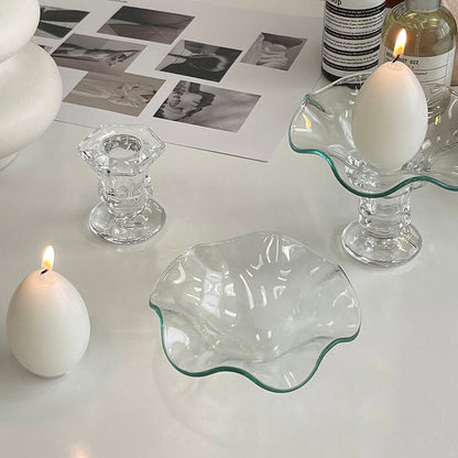 Lighteme Kerzenhalter „Wellen“ aus Glas