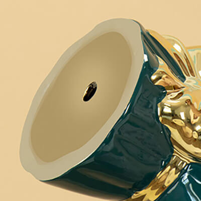 Lighteme Keramikvase mit Goldrand und Schleife