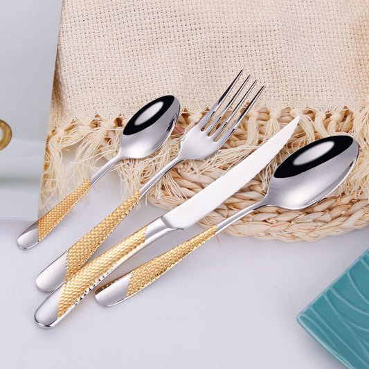 Lighteme Light Luxury Gold Geschirrset, 4-teilig
