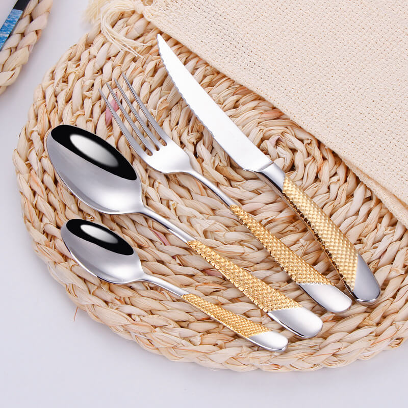 Lighteme Light Luxury Gold Geschirrset, 4-teilig