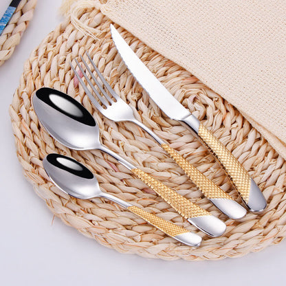 Lighteme Light Luxury Gold Geschirrset, 4-teilig