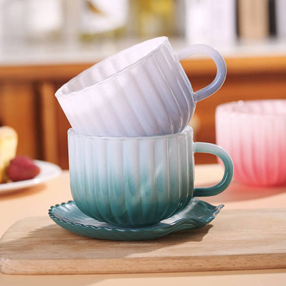Tasse et soucoupe en verre dégradé Lighteme