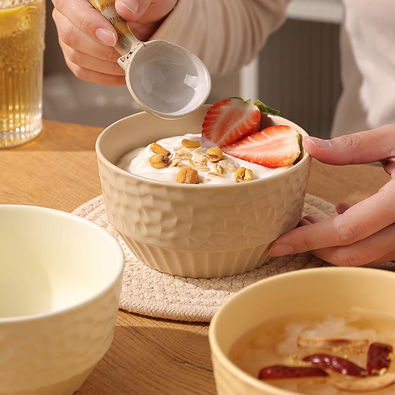 Lighteme Grid Embossed Ceramic Bowl