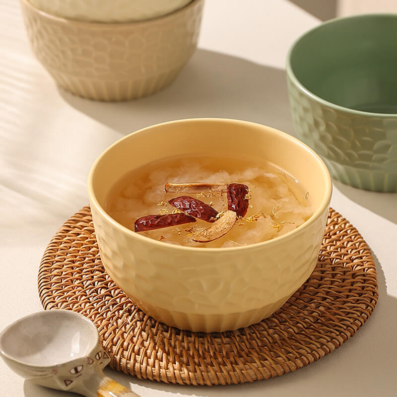 Lighteme Grid Embossed Ceramic Bowl