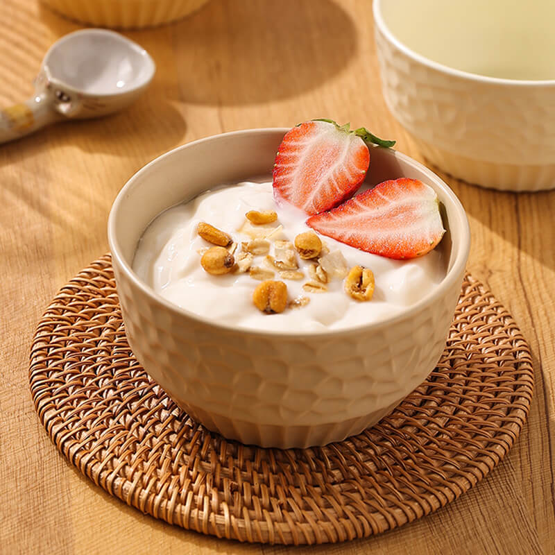Lighteme Grid Embossed Ceramic Bowl