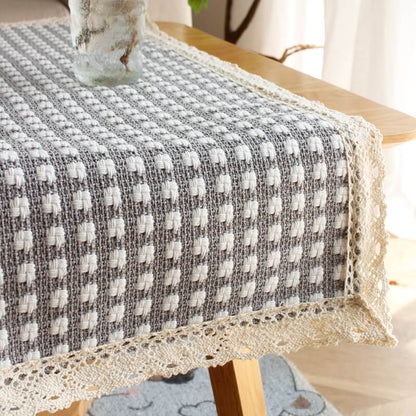 Chemin de table Lighteme Grid en coton macramé