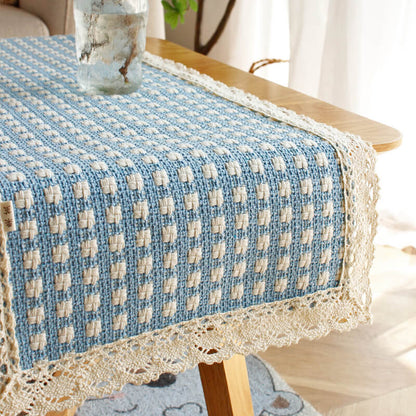 Chemin de table Lighteme Grid en coton macramé