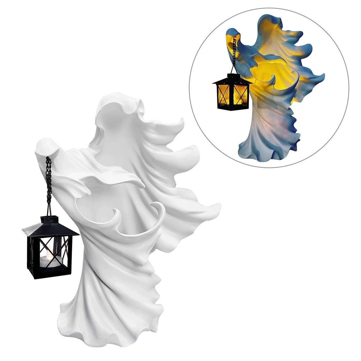 Statue en résine Lighteme de sorcière/fantôme d'Halloween