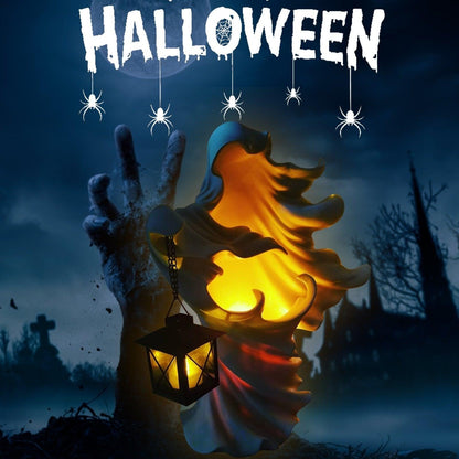 Statue en résine Lighteme de sorcière/fantôme d'Halloween