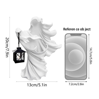 Statue en résine Lighteme de sorcière/fantôme d'Halloween