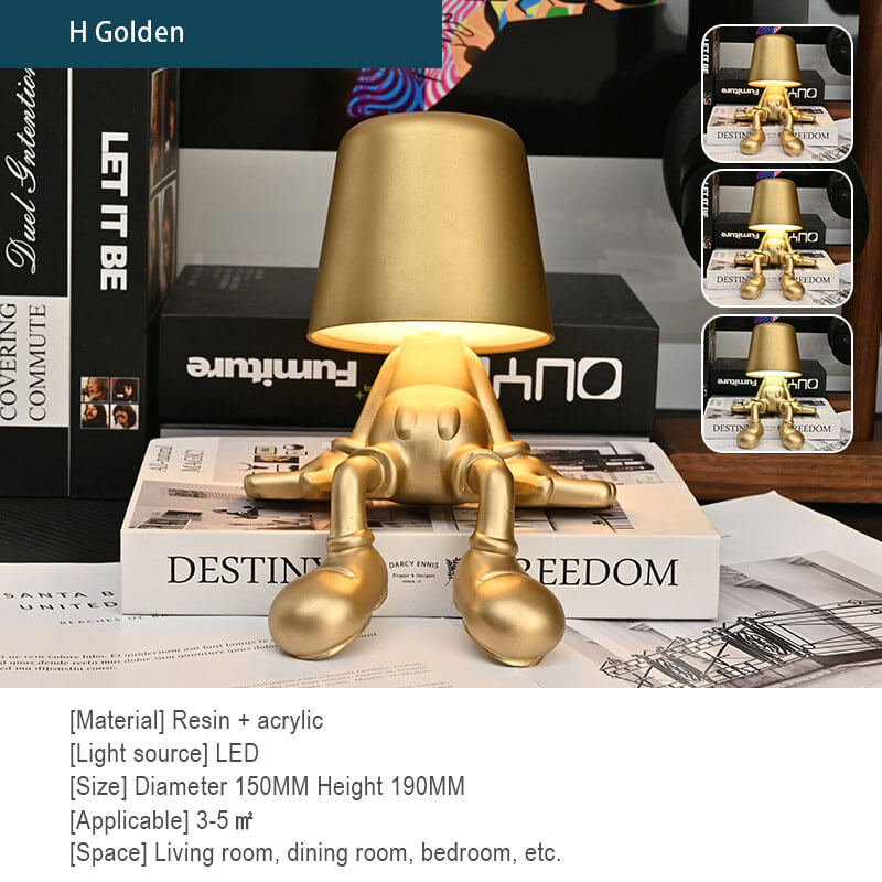 Lighteme Little Golden Man Touch-Lade-Schreibtischlampe