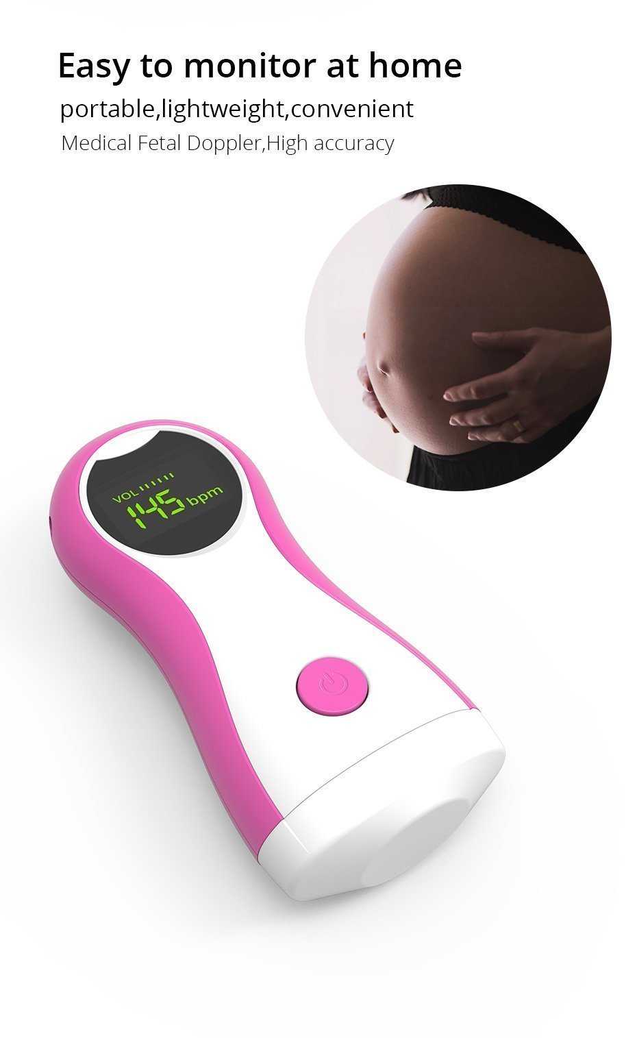 Doppler fœtal médical Lighteme Nine Months Sober (4 couleurs)