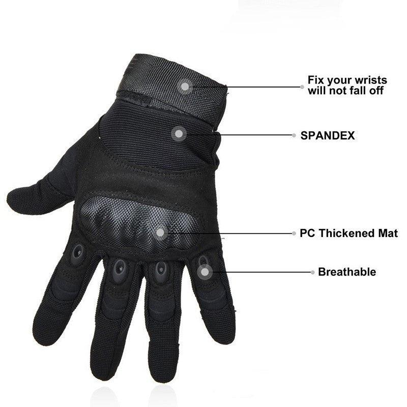 Vollfinger-Handschuhe aus Carbon mit harten Knöcheln.
