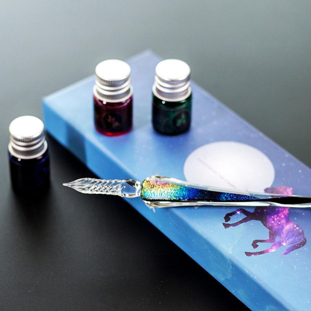 Lighteme Handgefertigter Kalligraphiestift und Farbset aus Kristall
