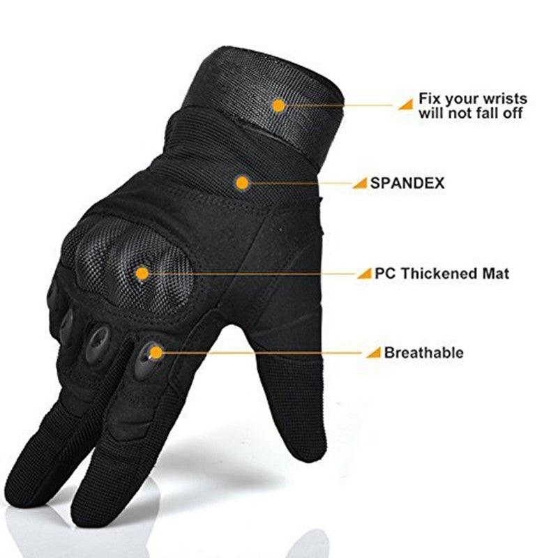 Vollfinger-Handschuhe aus Carbon mit harten Knöcheln.