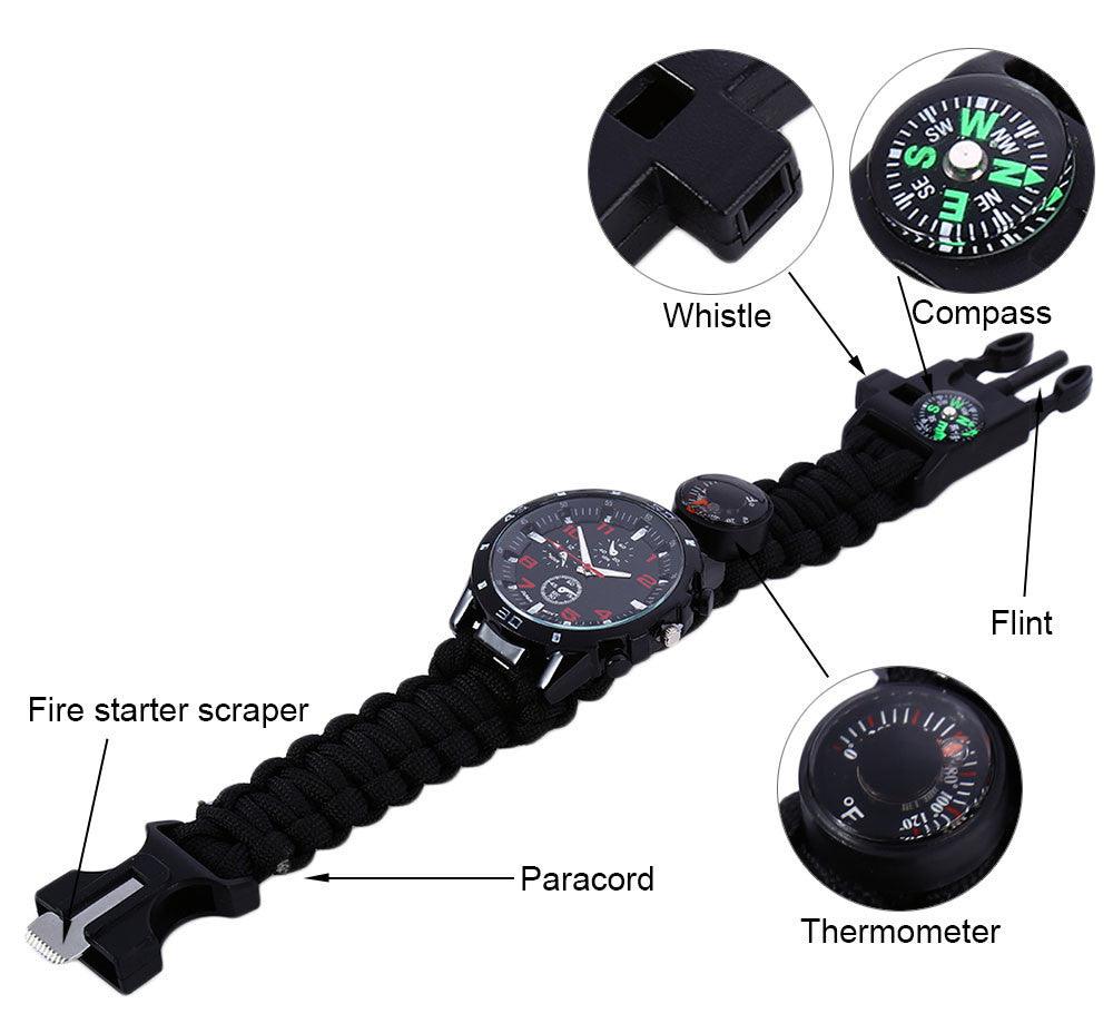 Lighteme Multifunktions-Survival-Paracord-Armbanduhr