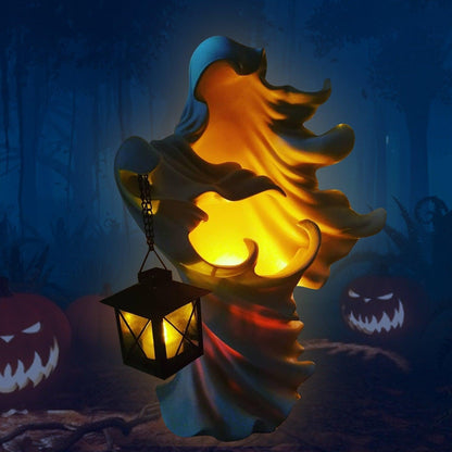 Statue en résine Lighteme de sorcière/fantôme d'Halloween
