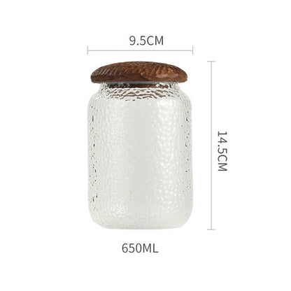 Lighteme Hammered Glass Storage Jar