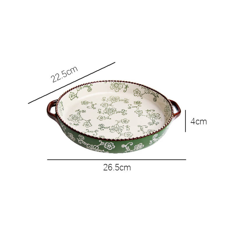 Lighteme Handpainted Cherry Blossom Ceramic Baking Pan