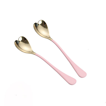 Cuillère à dessert en acier inoxydable en forme de cœur Lighteme