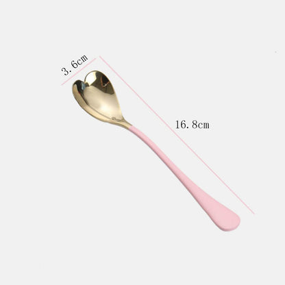Cuillère à dessert en acier inoxydable en forme de cœur Lighteme