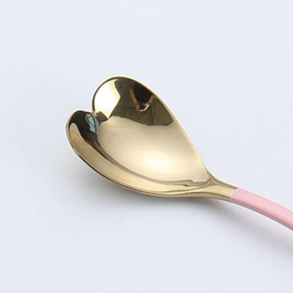 Cuillère à dessert en acier inoxydable en forme de cœur Lighteme
