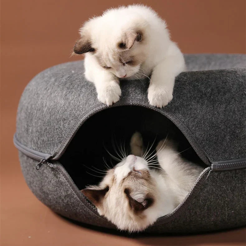 Lit tunnel confortable pour chat Lighteme pour jouer et se reposer