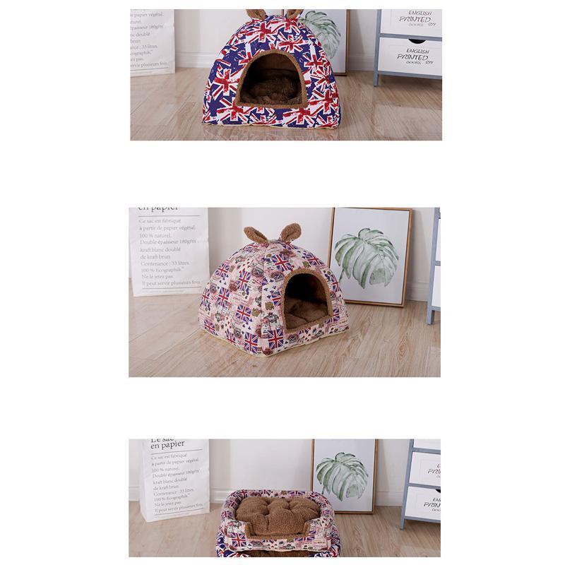 Lighteme Hot Fleece Soft Yurt Home Hundebett mit Matte (2 Farben &amp; 3 Größen)