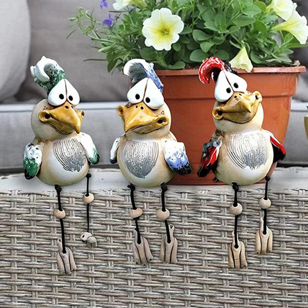 Lighteme 1+1 GRATUIT | Décoration de jardin amusante en résine en forme de poulet