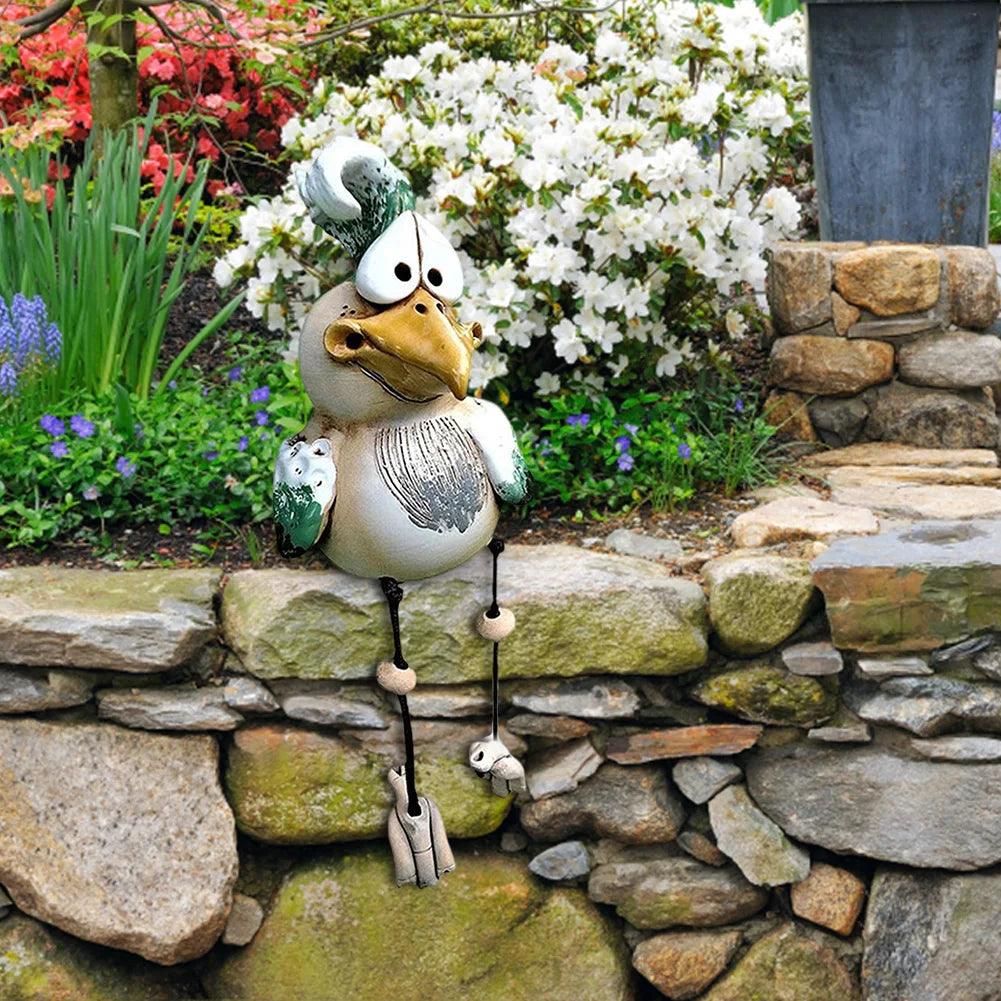 Lighteme 1+1 GRATUIT | Décoration de jardin amusante en résine en forme de poulet