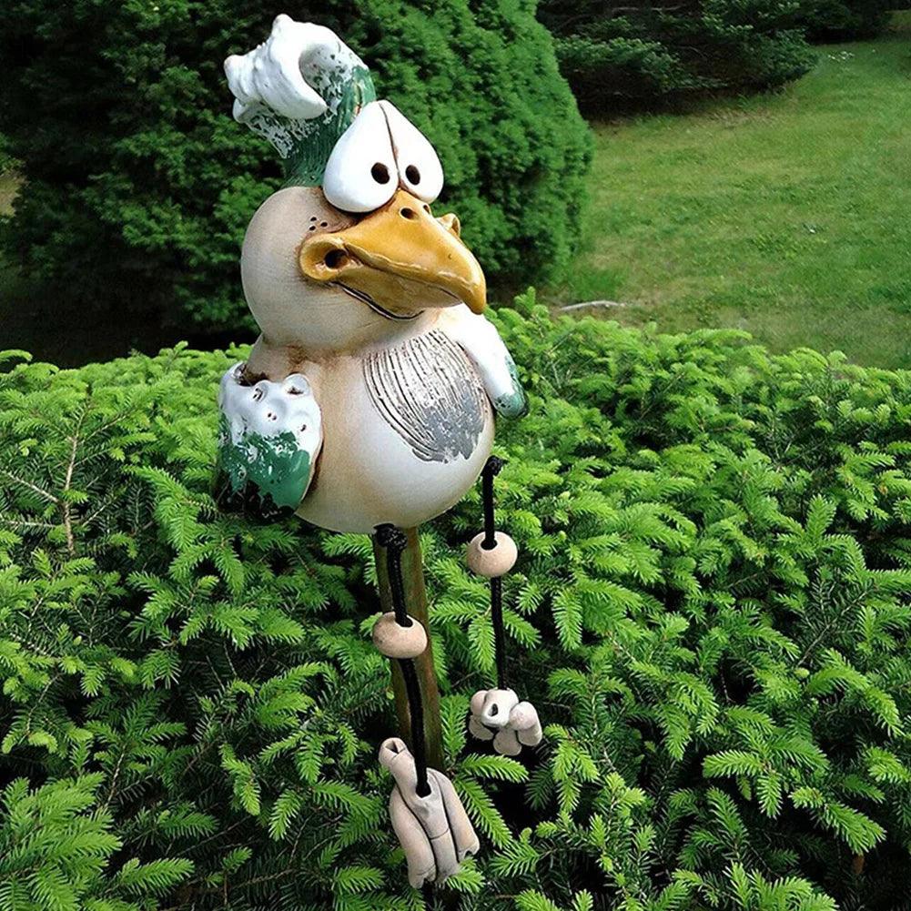 Lighteme 1+1 GRATUIT | Décoration de jardin amusante en résine en forme de poulet