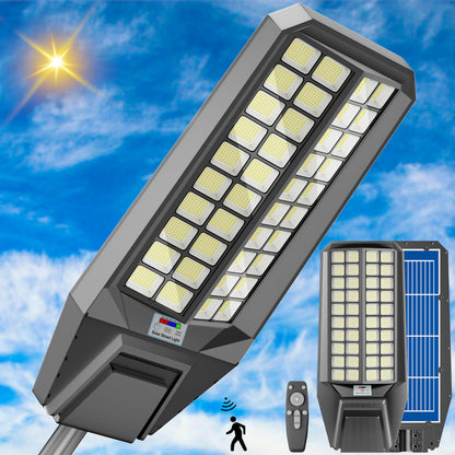 Lighteme 4000 W Solar-Straßenlaterne, 7000 K, 800000 lm, automatisches Ein-/Ausschalten, Dämmerung bis Morgengrauen, IP67, wasserdicht, Bewegungssensor 