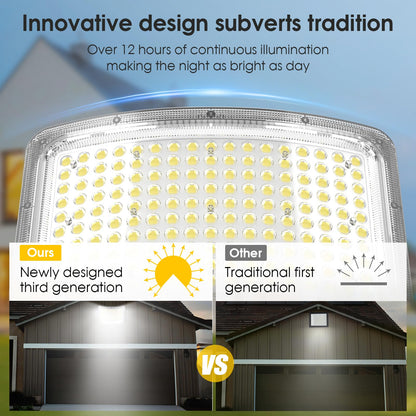 Lighteme 2000 W LED-Solarflutlicht, 242 LED-Straßenflutlicht, wasserdicht mit Fernbedienung und 16,4 Fuß Kabel 