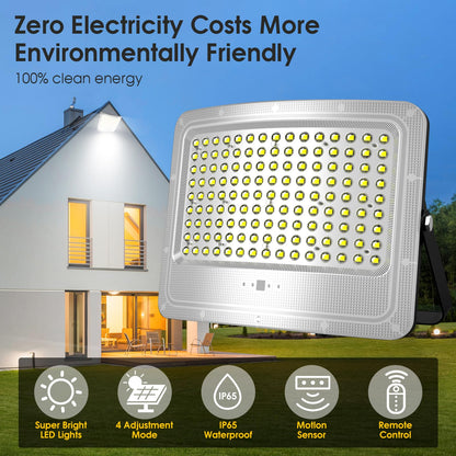 Lighteme 2000 W LED-Solarflutlicht, 242 LED-Straßenflutlicht, wasserdicht mit Fernbedienung und 16,4 Fuß Kabel 