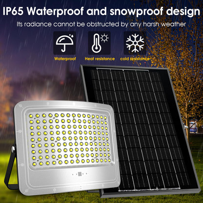 Lighteme 2000 W LED-Solarflutlicht, 242 LED-Straßenflutlicht, wasserdicht mit Fernbedienung und 16,4 Fuß Kabel 