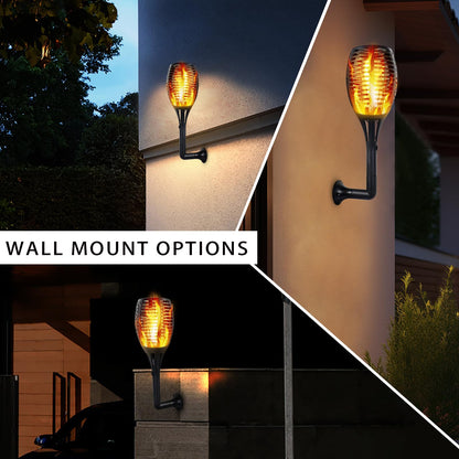 Lighteme Solar-LED-Flammenlampe, Rasenflamme, flackernde Fackel, Feuer im Freien, 96 LED-Leuchten, 4er-Pack