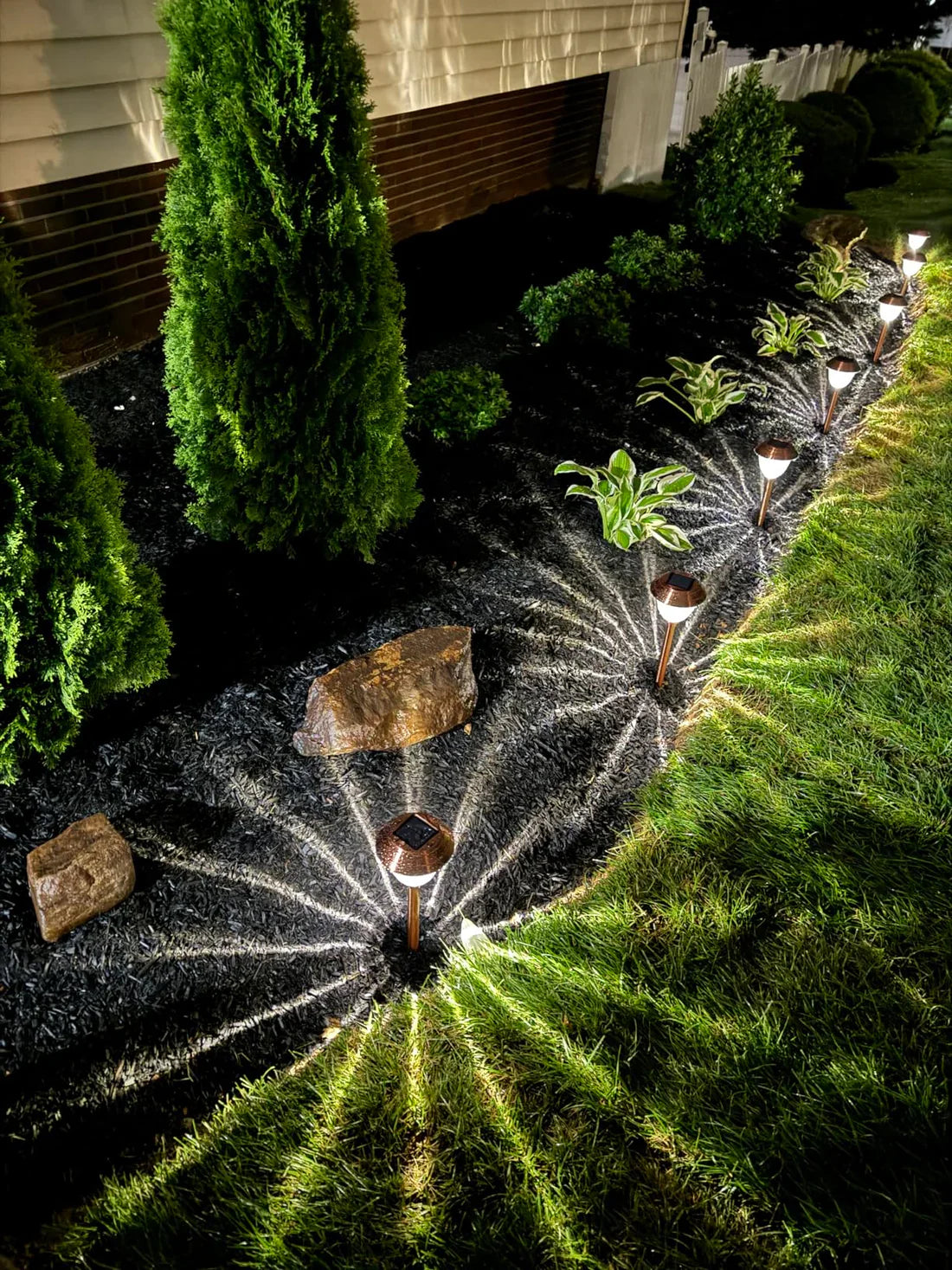 Lighteme 8 Pack Solar Pathway LED Lights Outdoor-Stainless Steel 15 Lumen