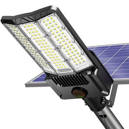 Lighteme 6500 W Solar-Straßenlaternen für den Außenbereich, 500.000 lm, leistungsstarke kommerzielle Parkplatzbeleuchtung, 6500 K, Dämmerung bis Morgengrauen, mit Fernbedienung 