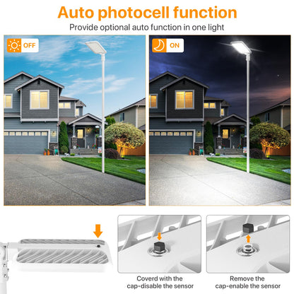 Lighteme 300W Hard Wire LED Street/Parking Lot Light, 45000LM Commercial Lighting with Slip Fitter Mount,IP65 5000K Dusk to Dawn Sensor