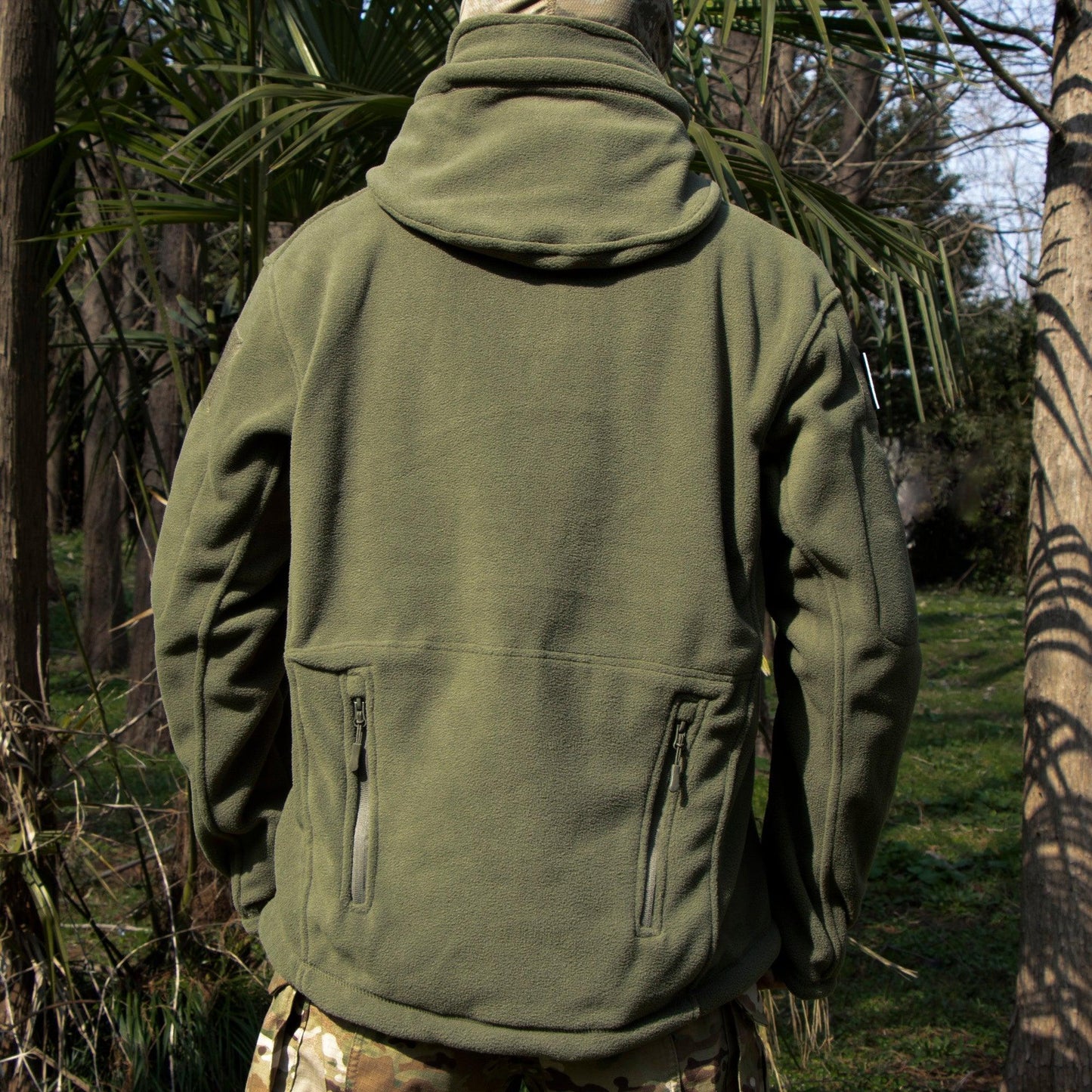 Lighteme Warmer Fleece-Mantel mit Kapuze für taktische Militärjacke