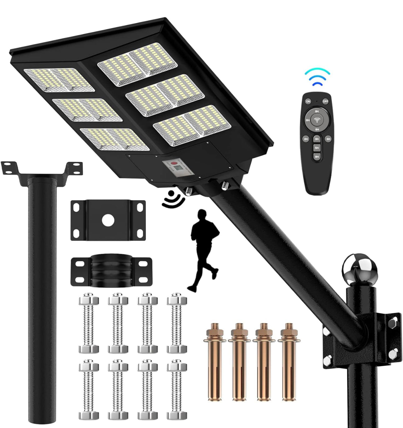 Handelssolarstraßenlaterne Lighteme 600W, Handelslicht des Parkplatz-60000LM von der Dämmerung bis zum Morgengrauen mit Direktübertragung 