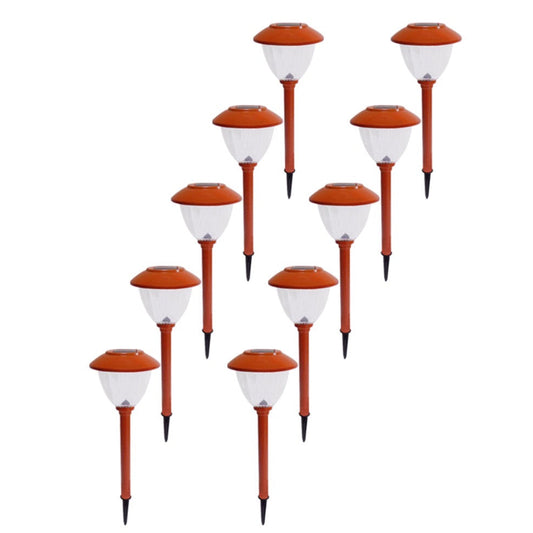 Lighteme 10er-Pack Solar-LED-Wegeleuchten für den Außenbereich, Edelstahl und Glas (Mandarine) 