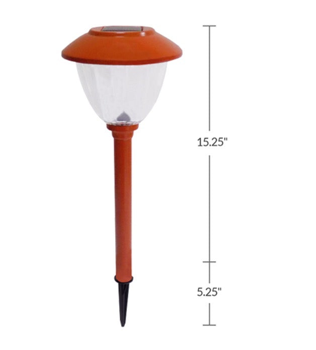 Lighteme 10er-Pack Solar-LED-Wegeleuchten für den Außenbereich, Edelstahl und Glas (Mandarine) 