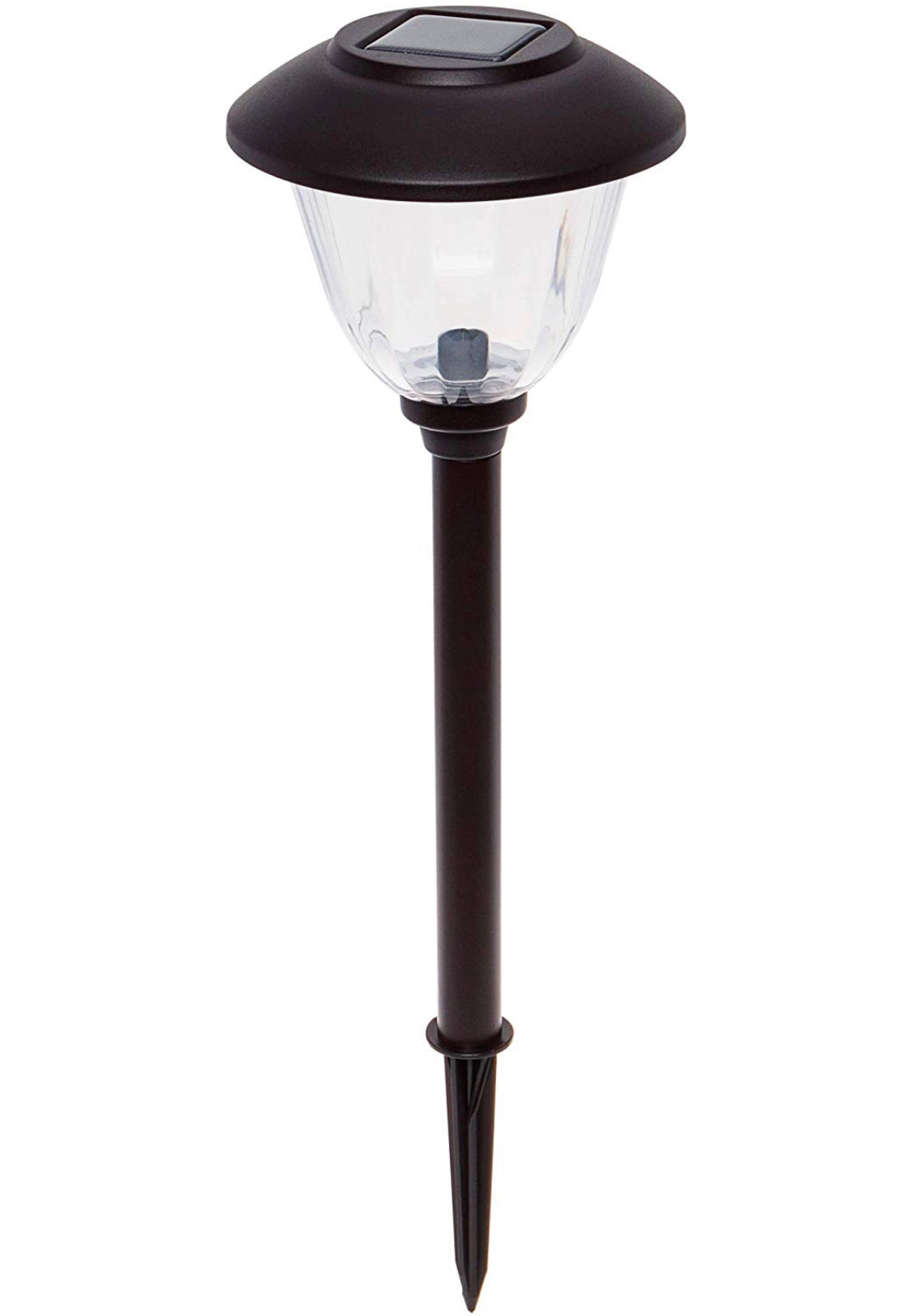 Lot de 8 lampes solaires LED Lighteme pour allées d'extérieur, en acier inoxydable, 15 lumens (noir).