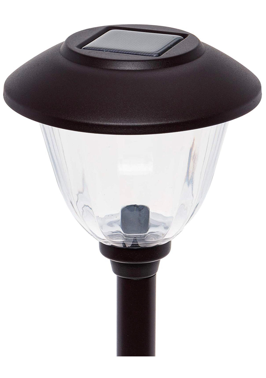 Lot de 8 lampes solaires LED Lighteme pour allées d'extérieur, en acier inoxydable, 15 lumens (noir).